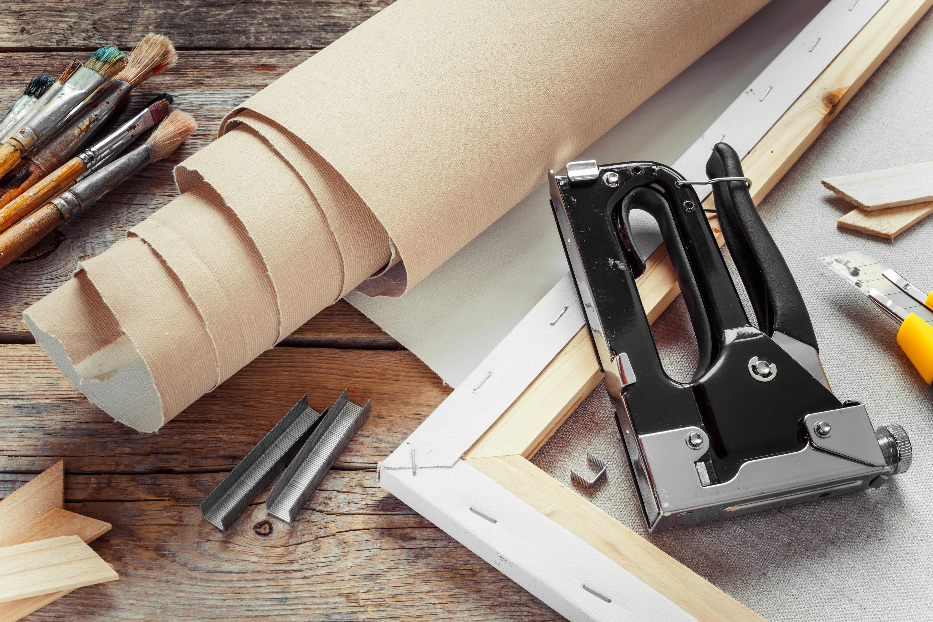 Premium materials and canvas tools ready for printing